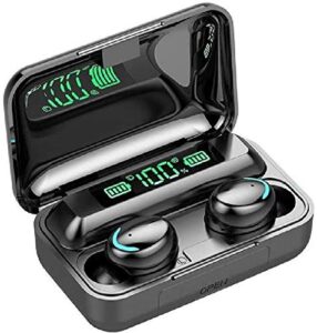 wireless earbuds, tws bluetooth 5.0 earbuds, sport headphones matte design earbuds with battery charging case by mdns