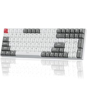rk royal kludge rk100 wireless mechanical keyboard rgb backlit bluetooth5.1/2.4g/wired 96% full size 100-key hot swappable gaming keyboard red switch classic