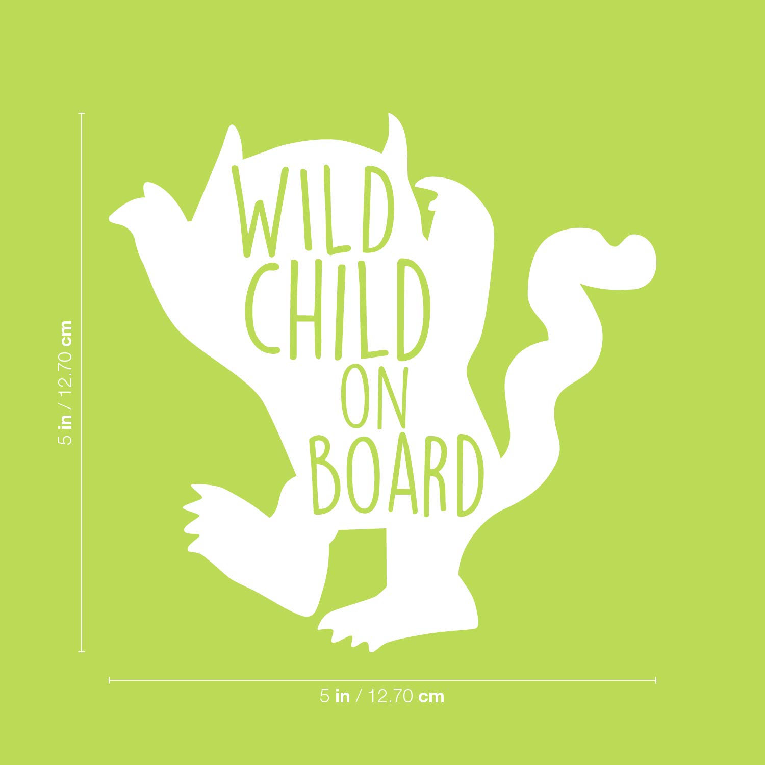 Vinyl Wall Art Decal - Wild Child On Board - 5" x 5" - Sarcastic Cute Funny Adult Joke Little Devil Shape Quote Sticker for Playroom Daycare Family Cars Minivan Rear Window Car Bumper Decor (White)