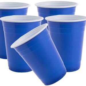 1InTheHome Blue Cups 16 Oz, Disposable Blue Plastic Party Cups (100 pack)