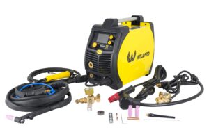 weldpro 200 amp mig210lcd dual voltage 115v/230v 5 in 1 multi-process mig/fluxcore/dc lift tig/stick welder aluminum spool gun capable with spot timer and auto-set 3 year warranty welding machine