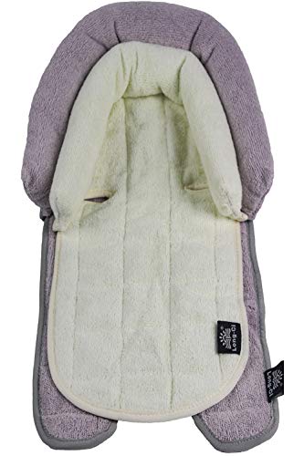 Long-Ci 2-in-1 Baby Insert Cushion Pad with Head Neck Body Support Pillow in Plush Terry for Newborn (Pink Beige)