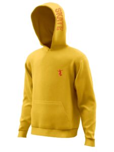 daxton youth unisex skateboarder design hoodie mid-weight fleece sweatshirt,gold,l