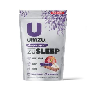 umzu zusleep - natural sleep & relaxation support - with ashwagandha root extract, l-theanine & magnesium - take 1x daily with water - 30 day supply - 12.6 oz - apple cider with cinnamon