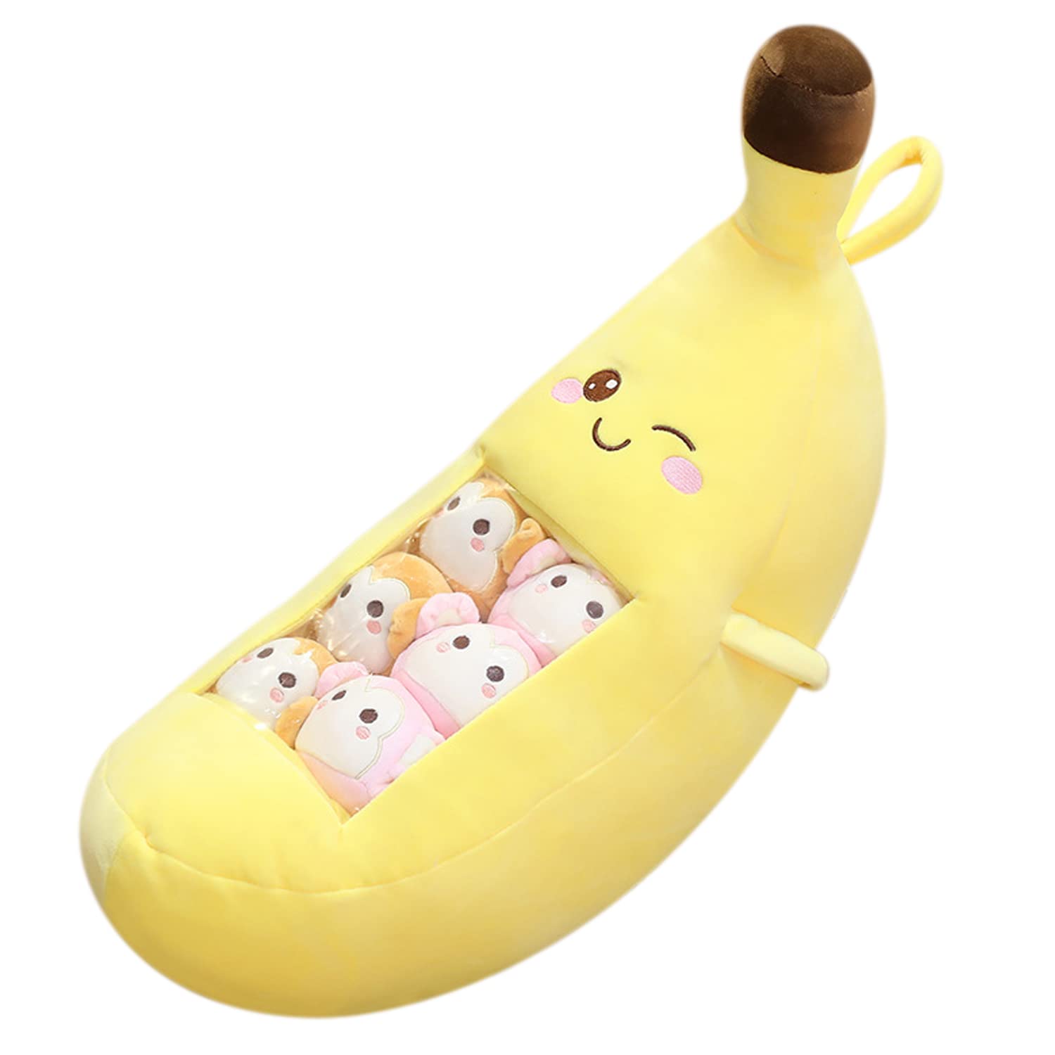 REFAHB Cute Throw Pillow Stuffed Banana Toys Removable Fluffy Creative Gifts for Teens Girls Kids