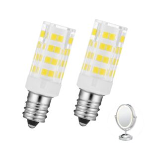 x-molin 2 pieces 6k t type led light bulb, mirror replacement bulbs - lighted make up mirror bulbs 20w replacement bulbs for double sided illuminated mirror