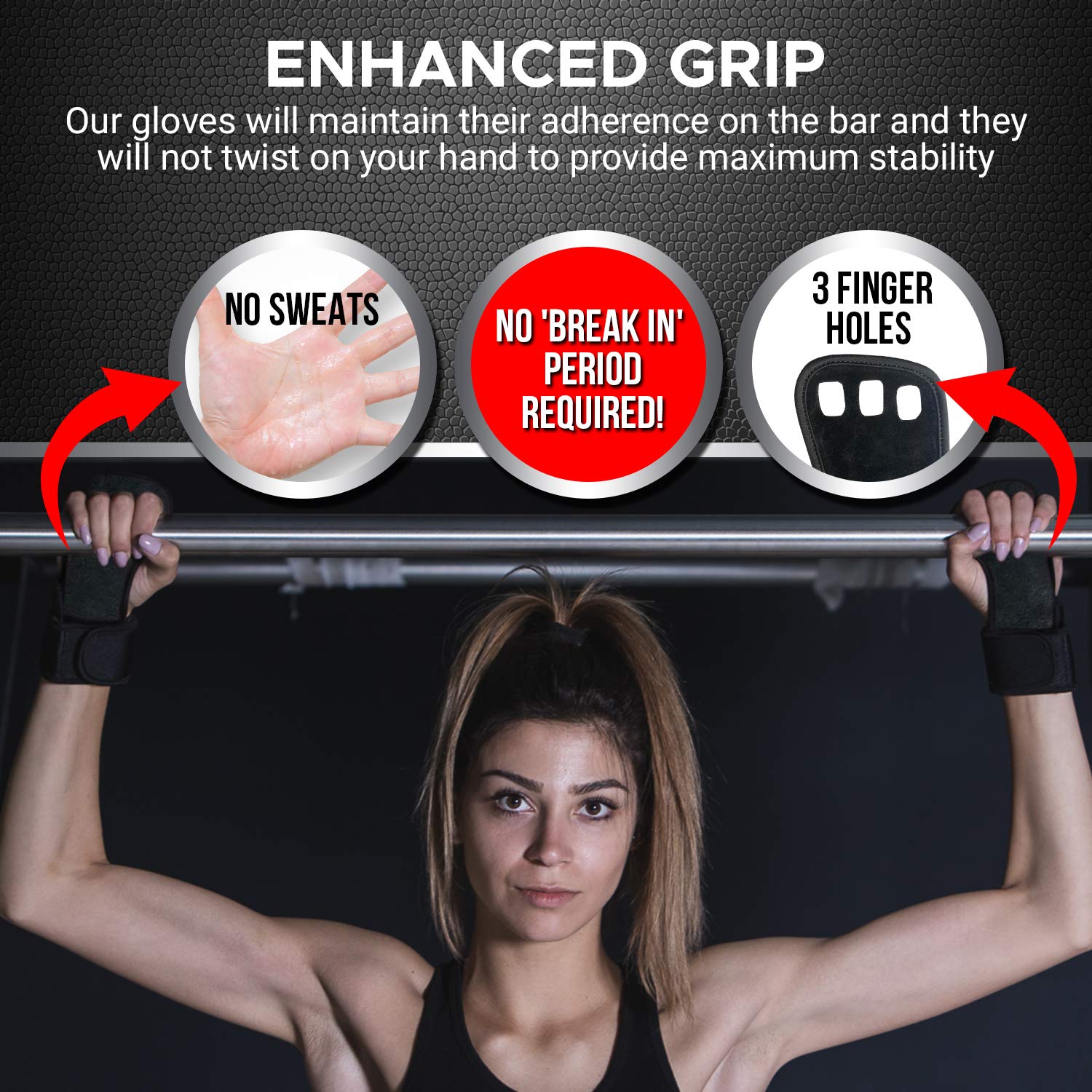 Fit Vikings Gymnastics Grips - Gloves for Crossfit - Pull Up Grips - Hand Grips -Men & Women