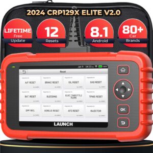 launch obd2 scanner crp129x elite v2.0, 12 resets scan tool, android 8.1, multiple pids, autovin, 4 system diagnostic scanner, upgraded of crp129x,crp123x car scanner, lifetime updates, 5 years backup