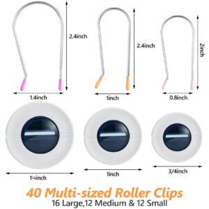 40 Pieces Assorted Hot Roller Clips Large, Medium and Small Hot Rollers, Fits Most Rollers and Curlers, 3 Sizes