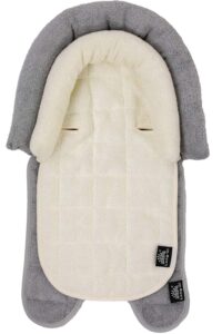 long-ci 2-in-1 baby insert cushion pad with head neck body support pillow in plush terry for newborn (gray beige)