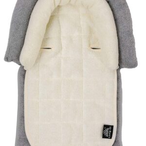 Long-Ci 2-in-1 Baby Insert Cushion Pad with Head Neck Body Support Pillow in Plush Terry for Newborn (Gray Beige)