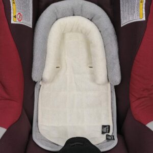 Long-Ci 2-in-1 Baby Insert Cushion Pad with Head Neck Body Support Pillow in Plush Terry for Newborn (Gray Beige)