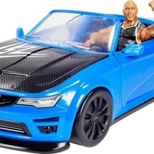 Mattel WWE Slam Mobile Wrekkin Vehicle Breakaway Car with Mattel WWE The Rock, for 6-Inch Action Figure