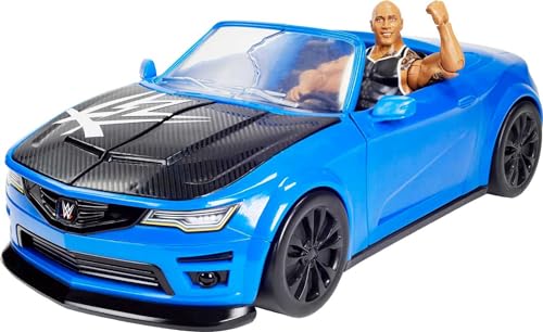 Mattel WWE Slam Mobile Wrekkin Vehicle Breakaway Car with Mattel WWE The Rock, for 6-Inch Action Figure