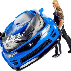 Mattel WWE Slam Mobile Wrekkin Vehicle Breakaway Car with Mattel WWE The Rock, for 6-Inch Action Figure