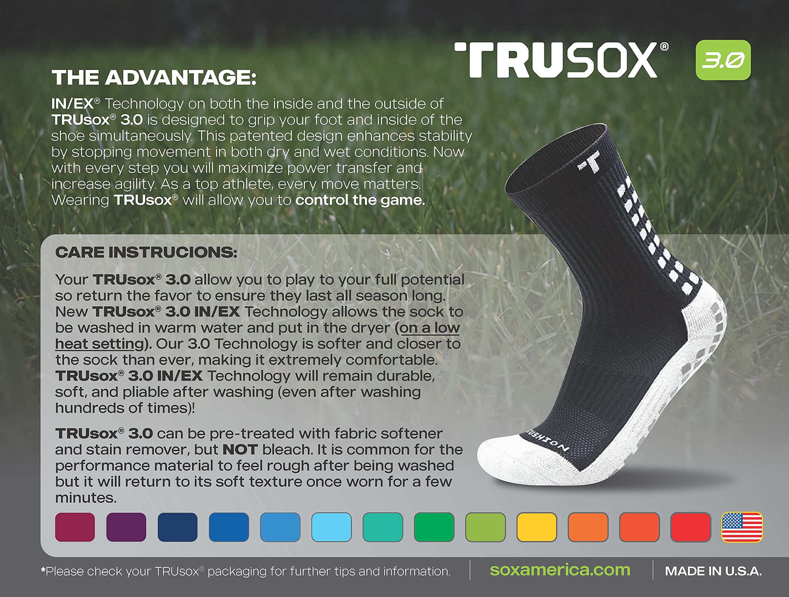 Trusox 3.0 Mid-Calf Thin, Black, Large