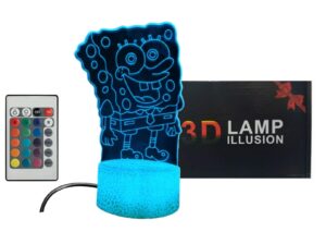 z zillion craft night light for kids bedroom. remote control multi color mode 3d illusional lamp. best gift for kids birthday, christmas. easy use with usb charging.