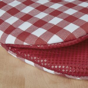 KitchenAid Gingham Cotton Mini Oven Mitt 2-Pack Set, Passion Red, 5.5"x8"