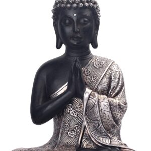 JORAE Seated Buddha Statue Buddhism Thai Meditating Home and Garden Decorative Sculpture Praying Collectibles Figurines, 9.5 Inches, Polyresin