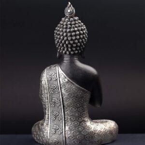 JORAE Seated Buddha Statue Buddhism Thai Meditating Home and Garden Decorative Sculpture Praying Collectibles Figurines, 9.5 Inches, Polyresin