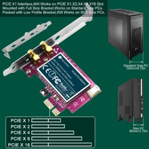 FebSmart Wireless N 600Mbps Dual Band PCIE WiFi Adapter for Windows 11, 10, 8.x, 7, XP (32/64bit) and Windows Server Desktop PCs, 2.4GHz 300Mbps or 5GHz 300Mbps PCIE WiFi Card (FS-N600BT)