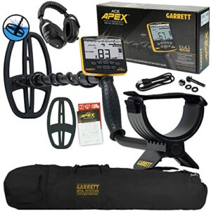 garrett ace apex metal detector with z-lynk wireless headphone package and bag