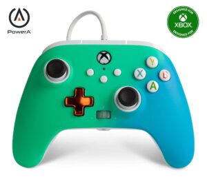 powera enhanced wired controller for xbox series x|s - seafoam fade, gamepad, wired video game controller, gaming controller, xbox series x|s