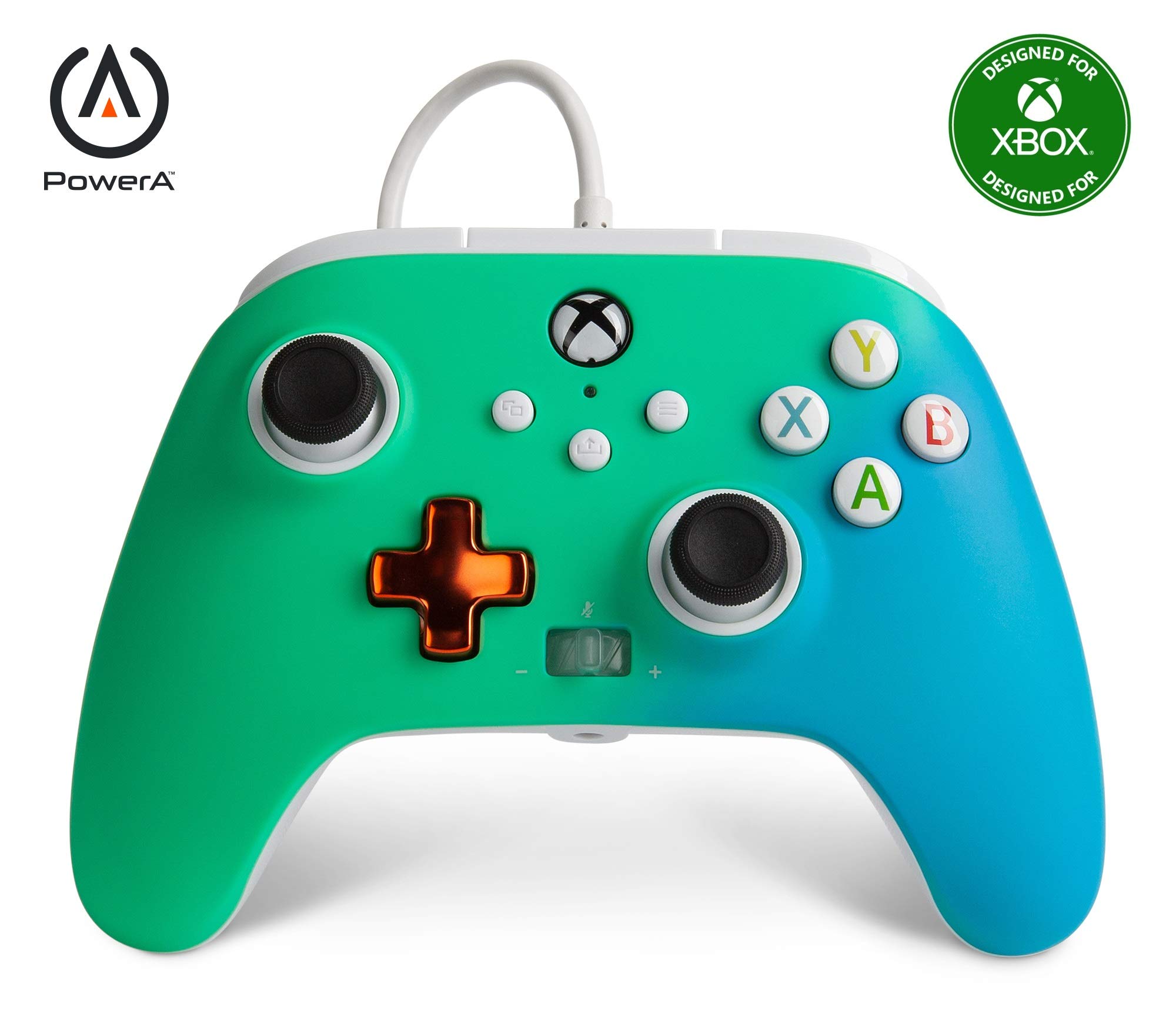 PowerA Enhanced Wired Controller for Xbox Series X|S - Seafoam Fade, gamepad, wired video game controller, gaming controller, Xbox Series X|S