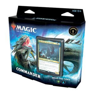magic: the gathering commander legends – reap the tides | 100 card ready-to-play deck | 1 foil commander | blue-green
