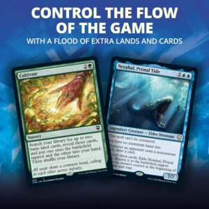 Magic: The Gathering Commander Legends – Reap the Tides | 100 Card Ready-to-Play Deck | 1 Foil Commander | Blue-Green