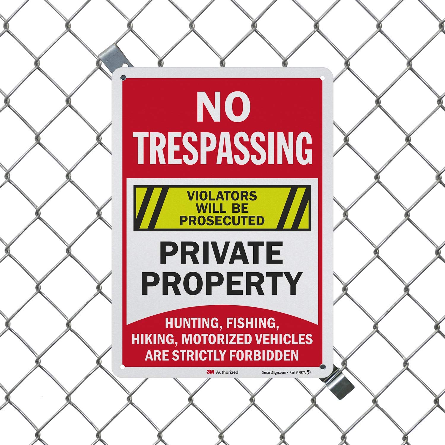 SmartSign “No Trespassing Private Property - Hunting, Fishing, Hiking, Motorized Vehicles Are Forbidden” Sign | 10" x 14" 3M Engineer Grade Reflective Aluminum