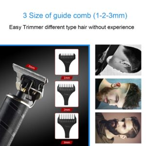 GOMINYUF USB Rechargeable Professional Hair Clipper,Hair Trimmer for Men,Gominyouf Cordless Beard Shaver Precision Trimmer with Metal Waterproof Body (Black)