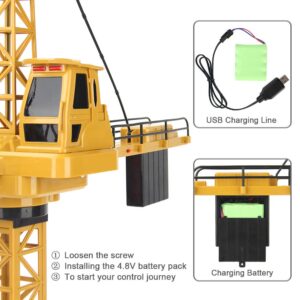 Mini Tudou RC Crane Toy,50.4 inch Tall 2.4GHz Remote Control Robotic Excavator,Educational Construction Vehicles Toy for Ages 6,7,8,9 Boys or Girls