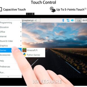 waveshare Compatible with Raspberry Pi Touchscreen 5inch DSI LCD Touch Screen 800×480 Resolution TFT LCD Display Monitor for Raspberry Pi Model 4B/3B+/3A+/3B/2B/B+/A+,CM3/3+