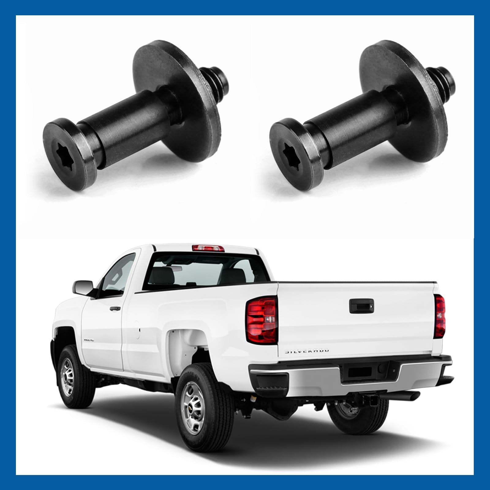 UNIGT 38427 Tailgate Striker Bolt Compatible with Chevy Silverado Escalade Avalanche Sierra Come with Nuts Replace 11570162 - Set of 2