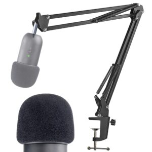 k678 mic stand with pop filter - microphone boom arm stand with foam windscreen for fifine k678 usb podcast microphone by youshares