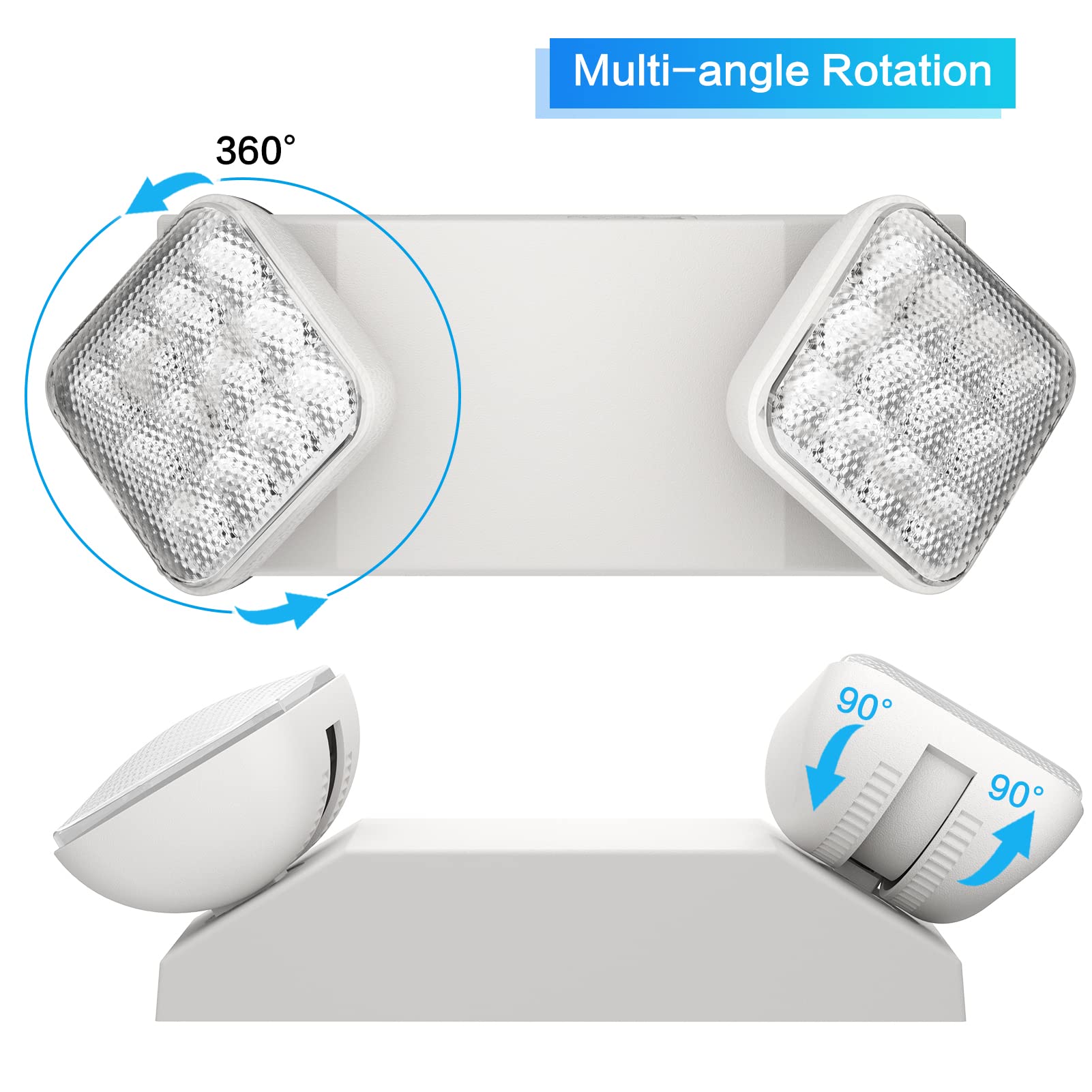 SPECTSUN 8 Pack LED Exit Emergency Light Combo with Battery Backup-US Standard Commercial Corded Emergency Exit Sign Lights for Home Power Failure,UL 924 Certified,Exit Signs Emergency Light Combo