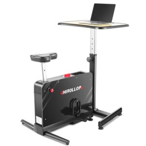 hirollop indoor cycling bike, standing desk exercise bike with fully adjustable for home, office, sport and workout cardio（exercise bike with desk）