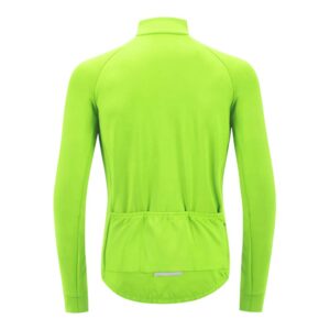 WOSAWE Men's Thermal Fleece Cycling Jacket Winter Biking Jersey Long Sleeves Reflective Bike Outfit, Green XL