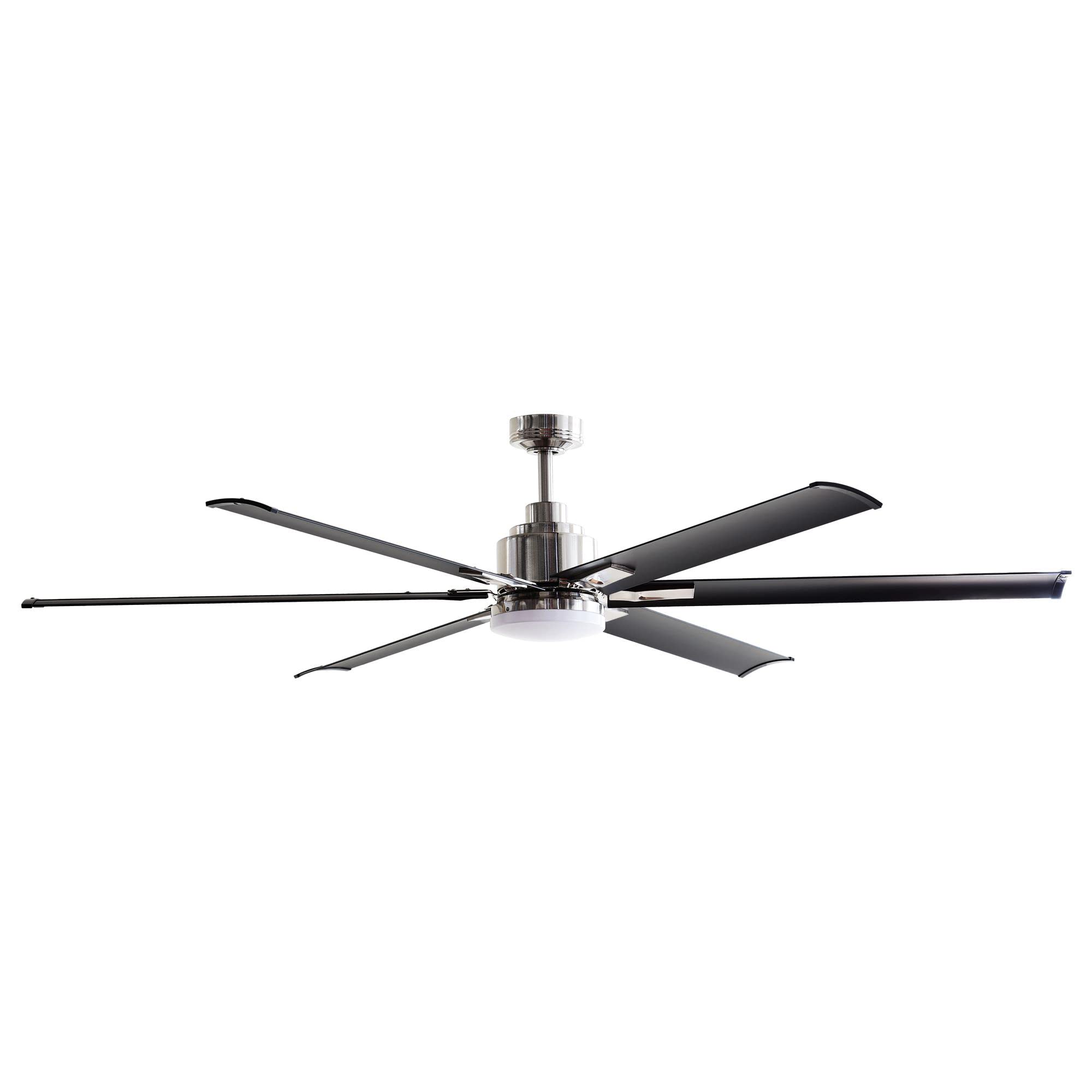 Parrot Uncle Ceiling Fans with Lights and Remote 72 Inch Modern Large Ceiling Fan with Light Outdoor Ceiling Fans for Patios Covered with LED Light, Brushed Nickel