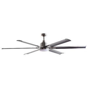 Parrot Uncle Ceiling Fans with Lights and Remote 72 Inch Modern Large Ceiling Fan with Light Outdoor Ceiling Fans for Patios Covered with LED Light, Brushed Nickel