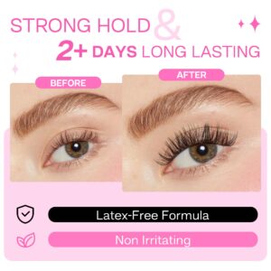 CALAILIS Lash Glue, Cluster Lash Glue for DIY Lash Extensions Super Strong Hold 48 Hours Long Lasting Lash Extension Glue for Lash Cluster Waterproof Non-Irritating Fast Drying Lash Glue