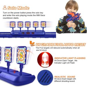 SWEMNED Running Shooting Targets for Nerf Gun Practice,Upgrade 5 Targets Auto Reset /3 Game Mode Electronic Scoring Digital Moving Target, Ideal Gift Toy for Age 6,7,8,9,10,12,13+ Year Old Kid/Boys