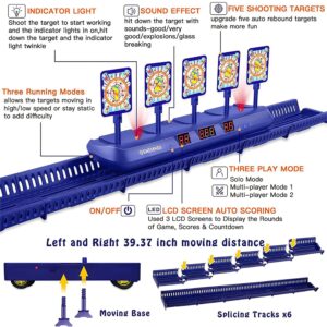 SWEMNED Running Shooting Targets for Nerf Gun Practice,Upgrade 5 Targets Auto Reset /3 Game Mode Electronic Scoring Digital Moving Target, Ideal Gift Toy for Age 6,7,8,9,10,12,13+ Year Old Kid/Boys