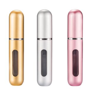 dfsucces portable mini refillable perfume empty spray bottle,scent pump case，refillable perfume spray,multicolor atomizer perfume bottle,for traveling and outgoing （3 pcs pack of 5ml）