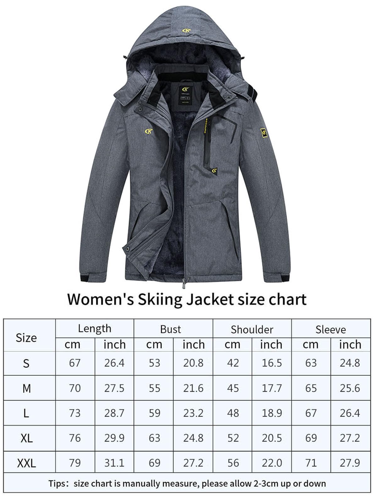 Pdbokew Women's Skiing Snowboarding Jackets Fleece Hood Mountain Snow Coat