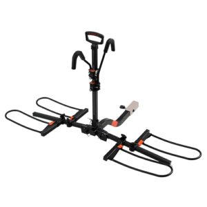 hyperax volt rv -approved hitch mounted 2 e bike rack carrier for rv,camper,motorhome,trailer,toad with 2" class 3 or higher hitch receivers -fits up to 2x 70lbs e bikes with up to 5" fat tires