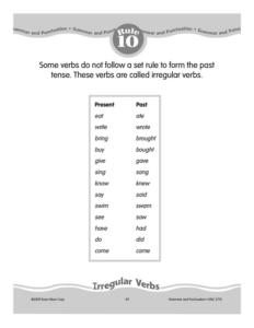 rule 10: irregular verbs