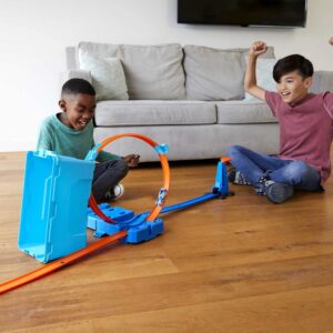 Hot Wheels Track Builder Multi Loop Box Ultimate Storage 10 Feet of Track, Connectors, Launcher, Diecast Car, Portable Ages 4 and Above