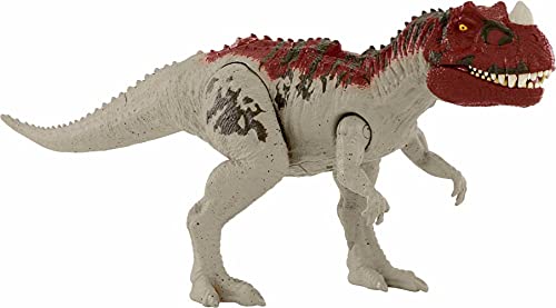 Mattel Jurassic World Camp Cretaceous Roar Attack Ceratosaurus Dinosaur Action Figure Toy with Strike Feature and Sounds